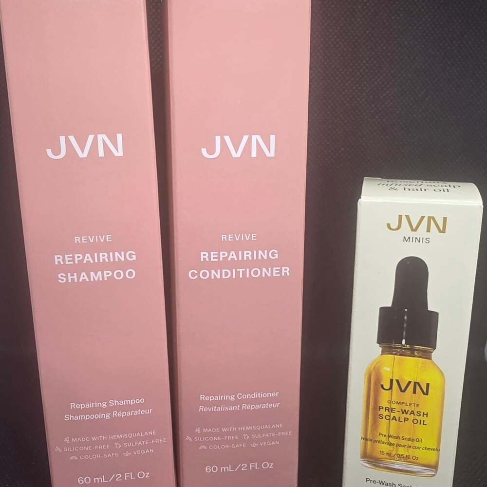 JVN Hair Repairing Shampoo, Conditioner and Pre-Wash Scalp Oil Set